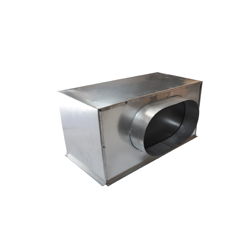 Vue du plénum de soufflage pour grille de soufflage double déflexion